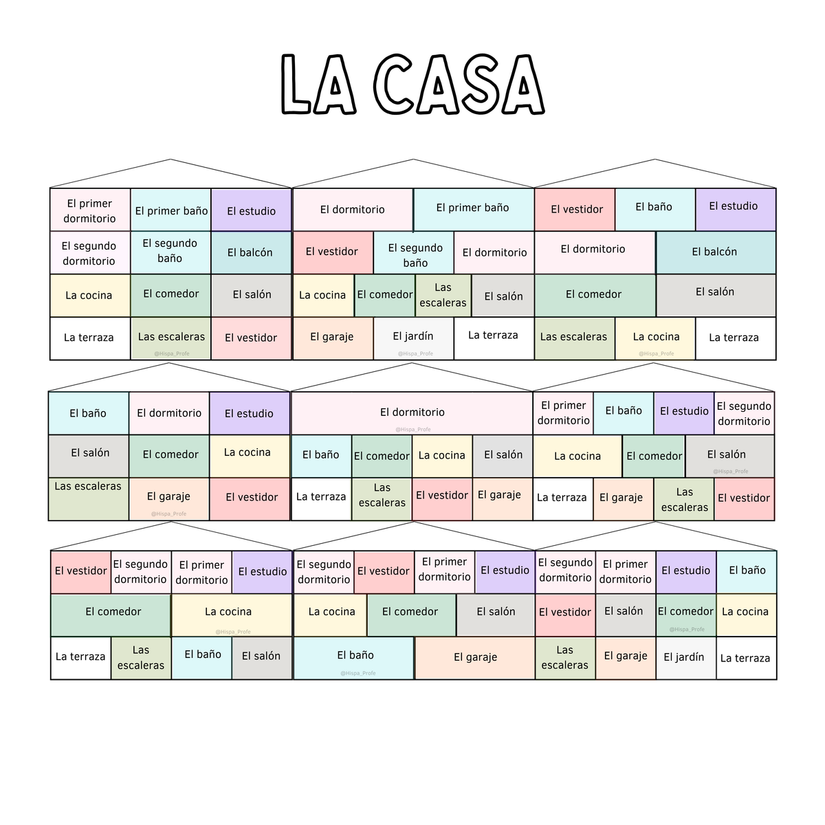 Les pièces de la maison